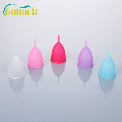 Canack brand FDA CE certified silicone menstrual cup multi color reusable lady cup menstrual for women